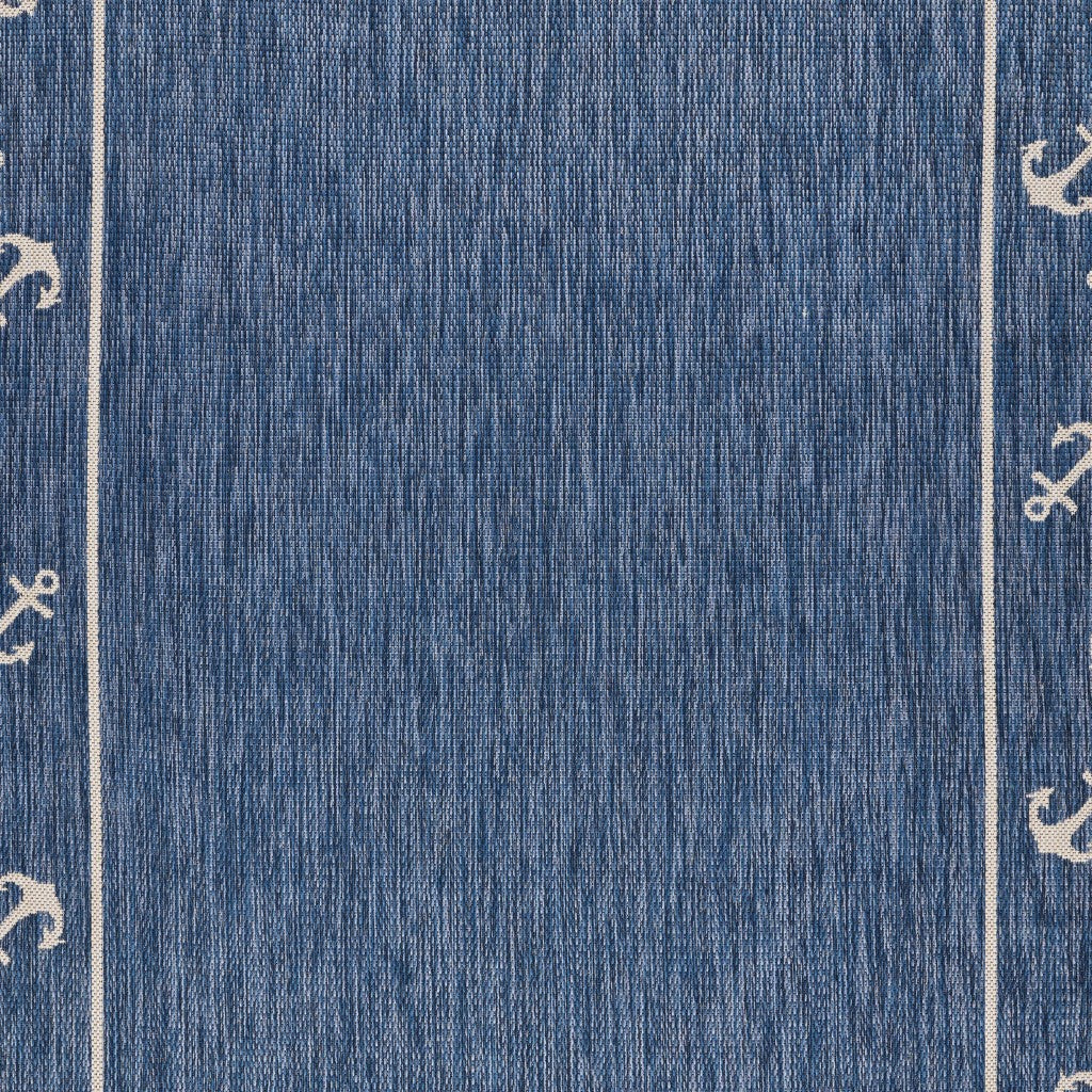 5' X 7' Blue And Gray Indoor Outdoor Area Rug