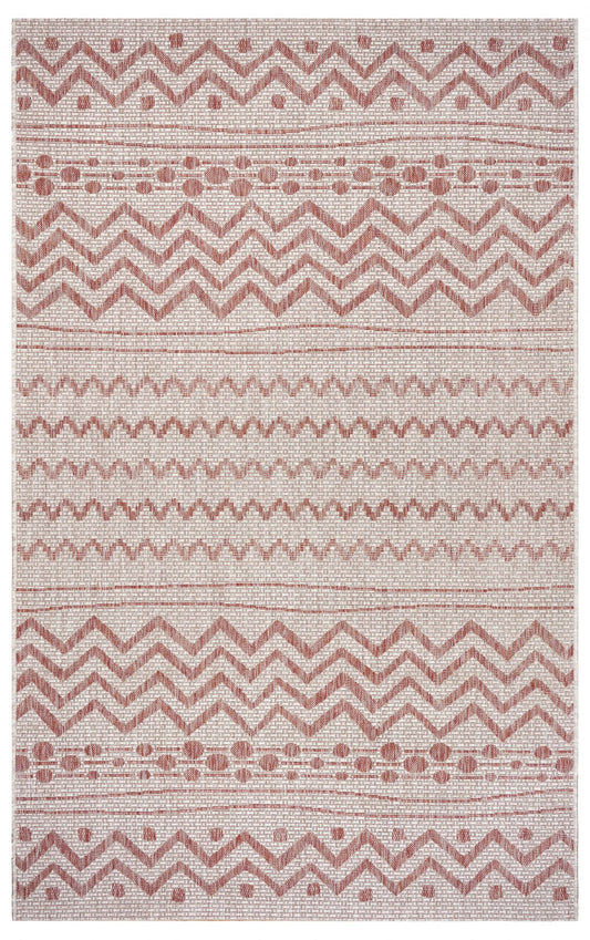 5' X 8' Beige Indoor Outdoor Area Rug