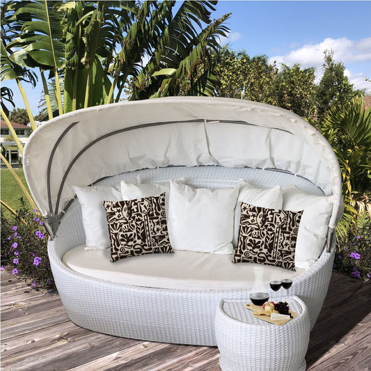 Black Modern Indoor Outdoor Sewn Lumbar Pillow