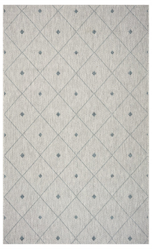 8' X 10' Blue And Gray Indoor Outdoor Area Rug