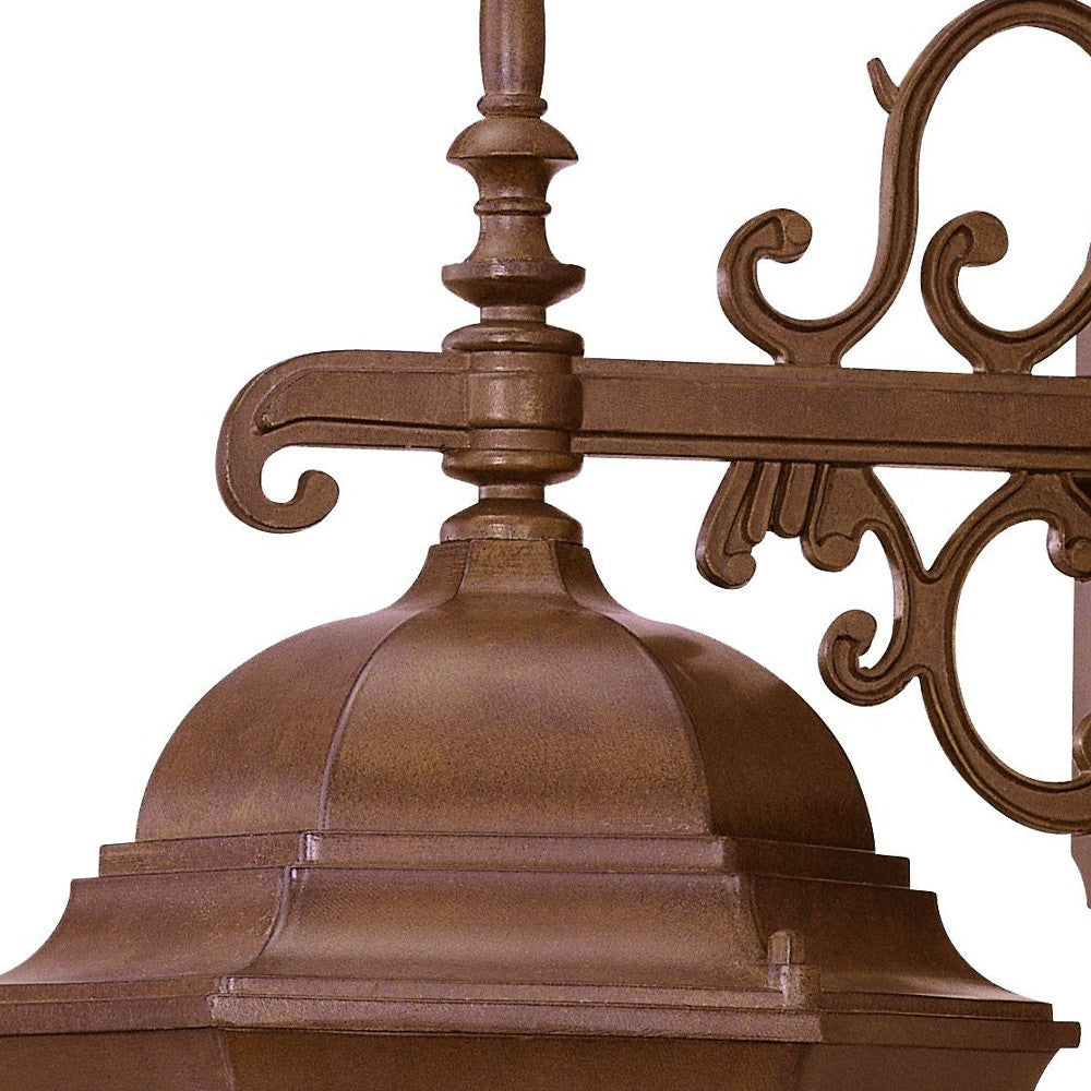 Brown Domed Hanging Lantern Wall Light