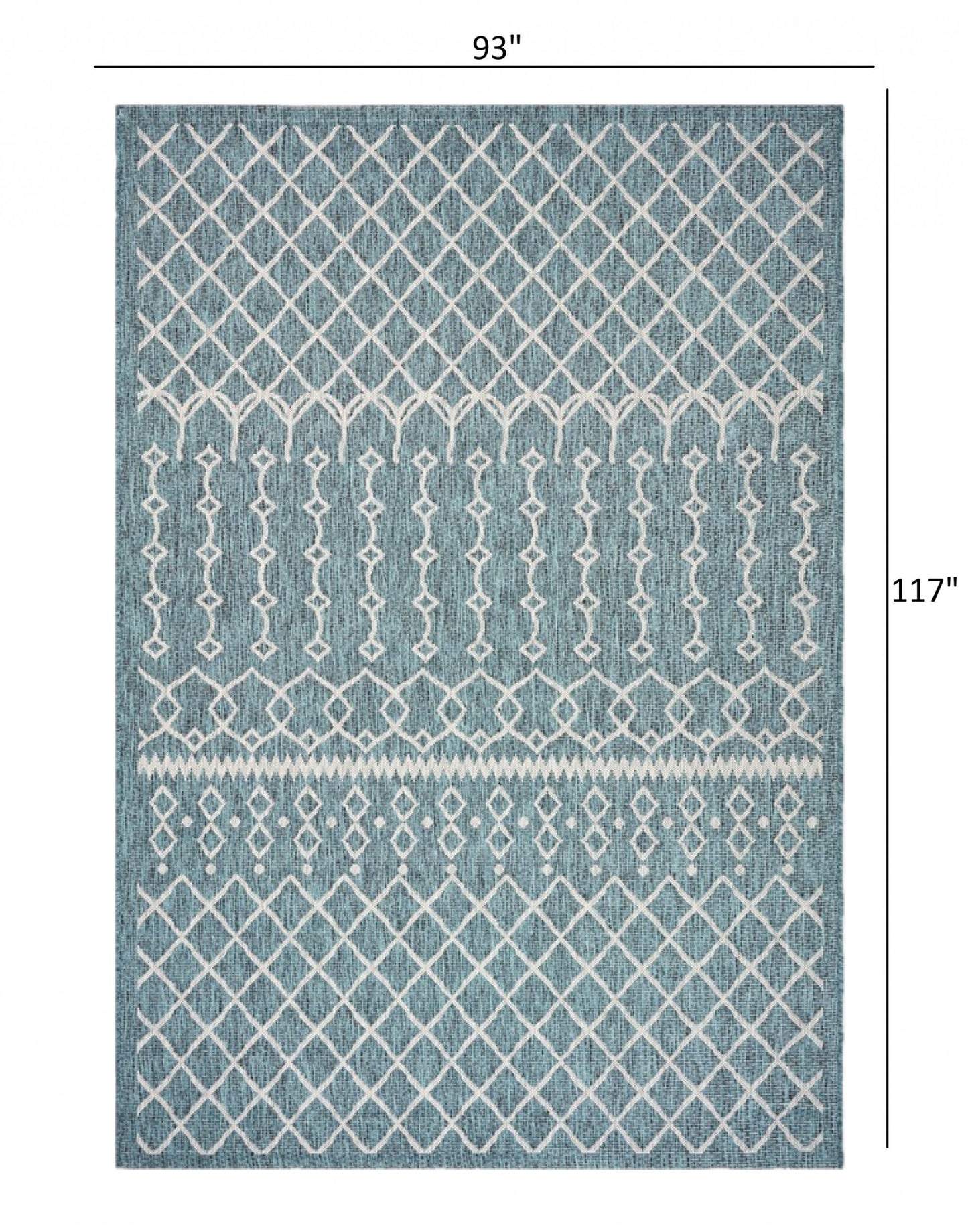 8' X 10' Blue And Gray Indoor Outdoor Area Rug