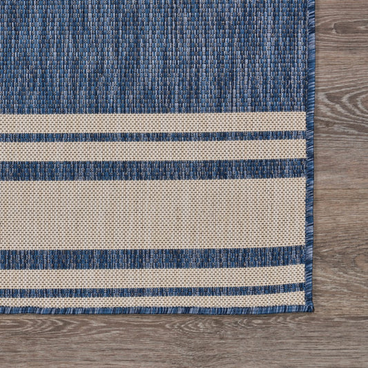 3' X 5' Blue And Gray Indoor Outdoor Area Rug