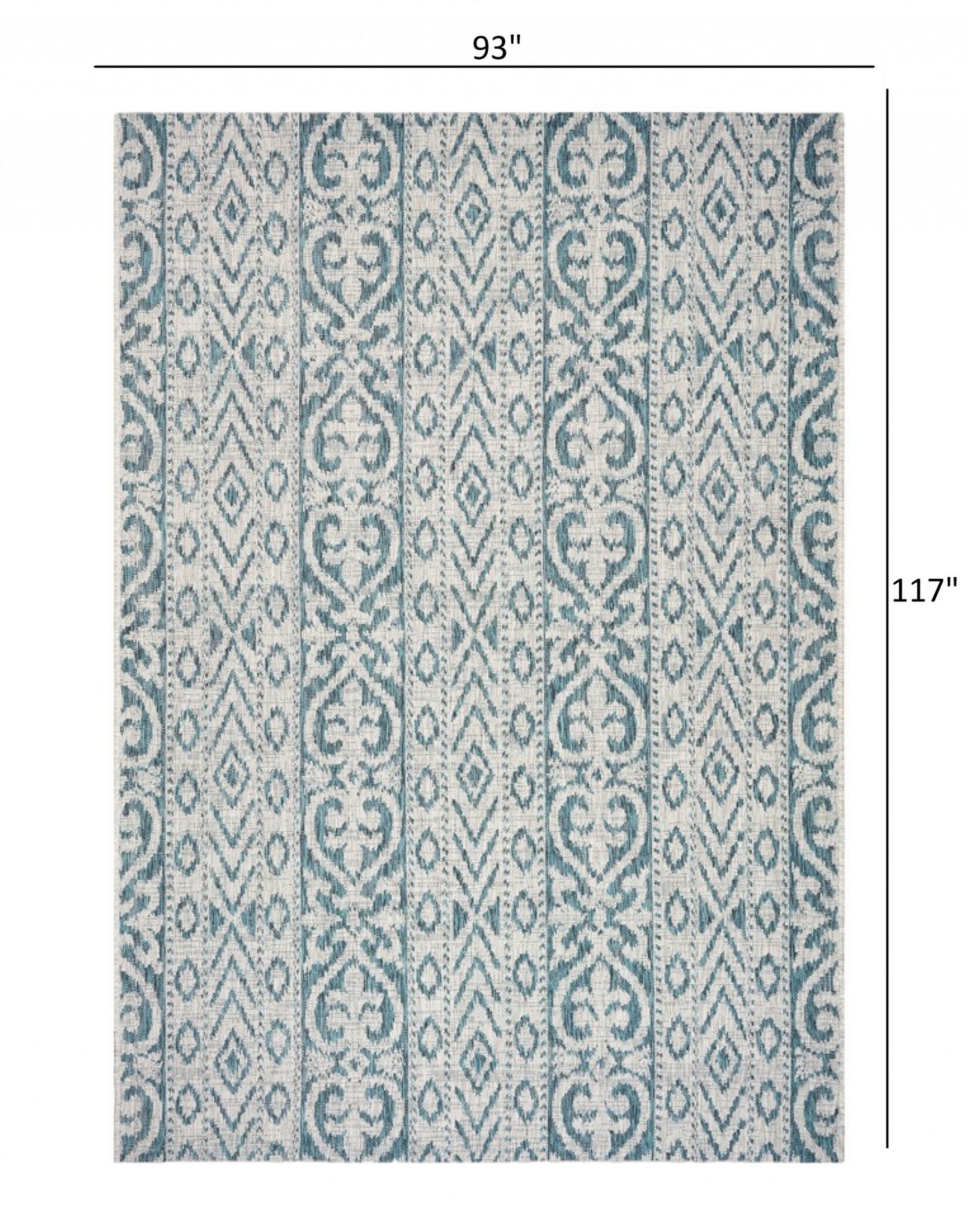 8' X 10' Blue And White Indoor Outdoor Area Rug