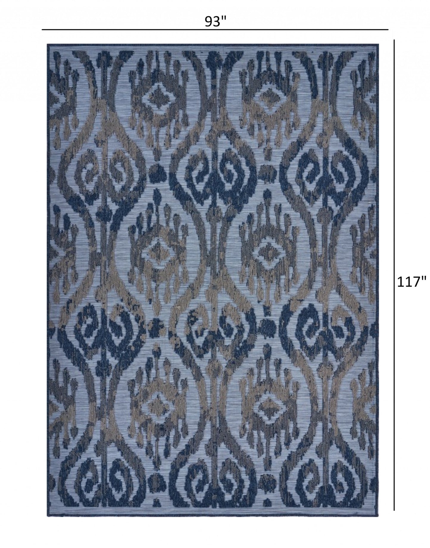 8' X 10' Blue And Yellow Indoor Outdoor Area Rug