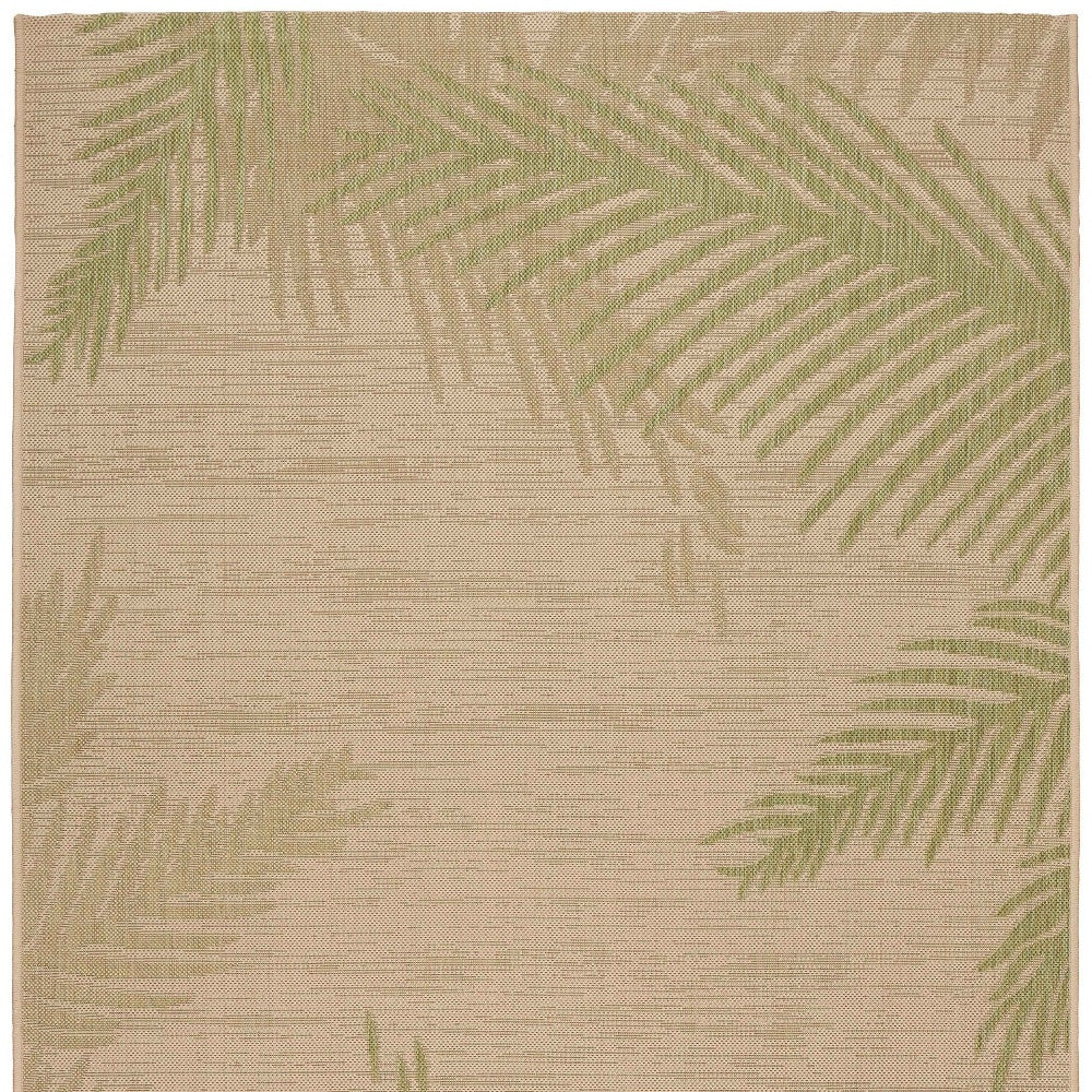 8' X 9' Beige Floral Indoor Outdoor Area Rug