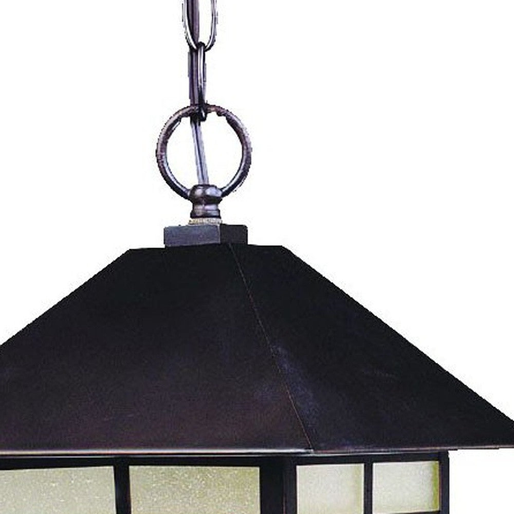 Antique Bronze Frosted Glass Hanging Lantern Light