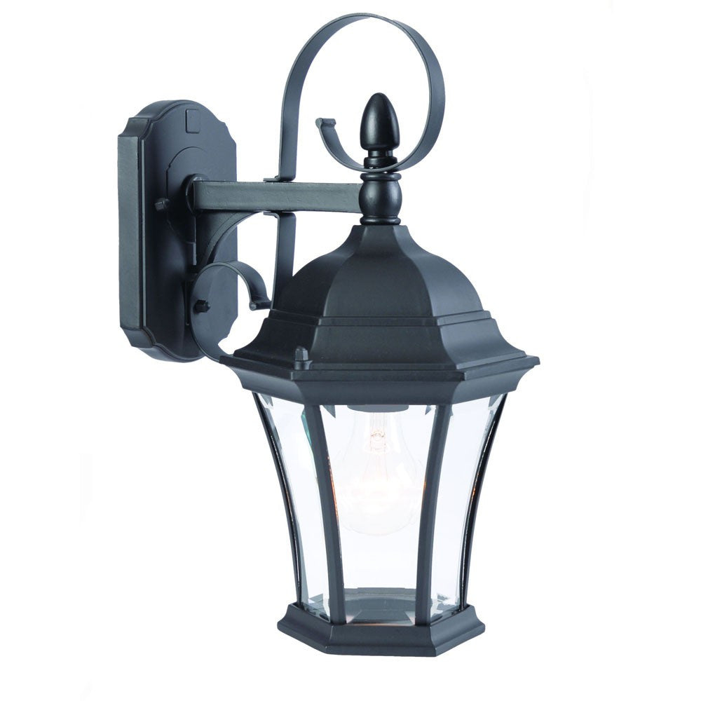 Matte Black Swing Arm Hanging Lantern Wall Light