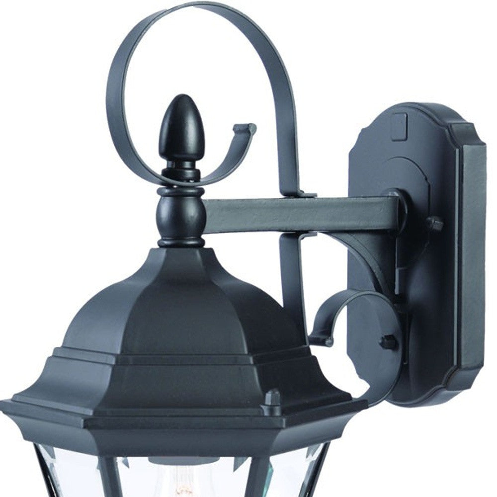 Matte Black Swing Arm Hanging Lantern Wall Light