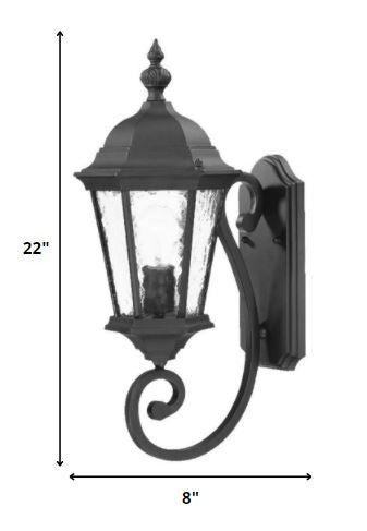 One Light Matte Black Carousel Lantern Wall Light