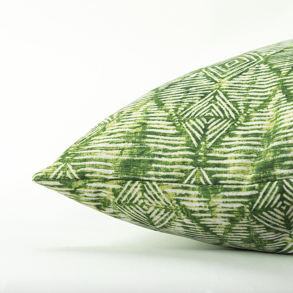 Set of Two 22" X 22" Green Indoor Outdoor Throw Pillow Cover & Insert