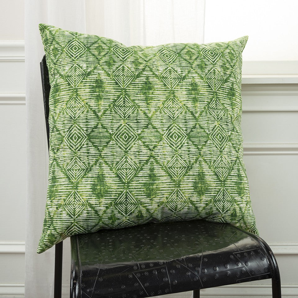 Set of Two 22" X 22" Green Indoor Outdoor Throw Pillow Cover & Insert