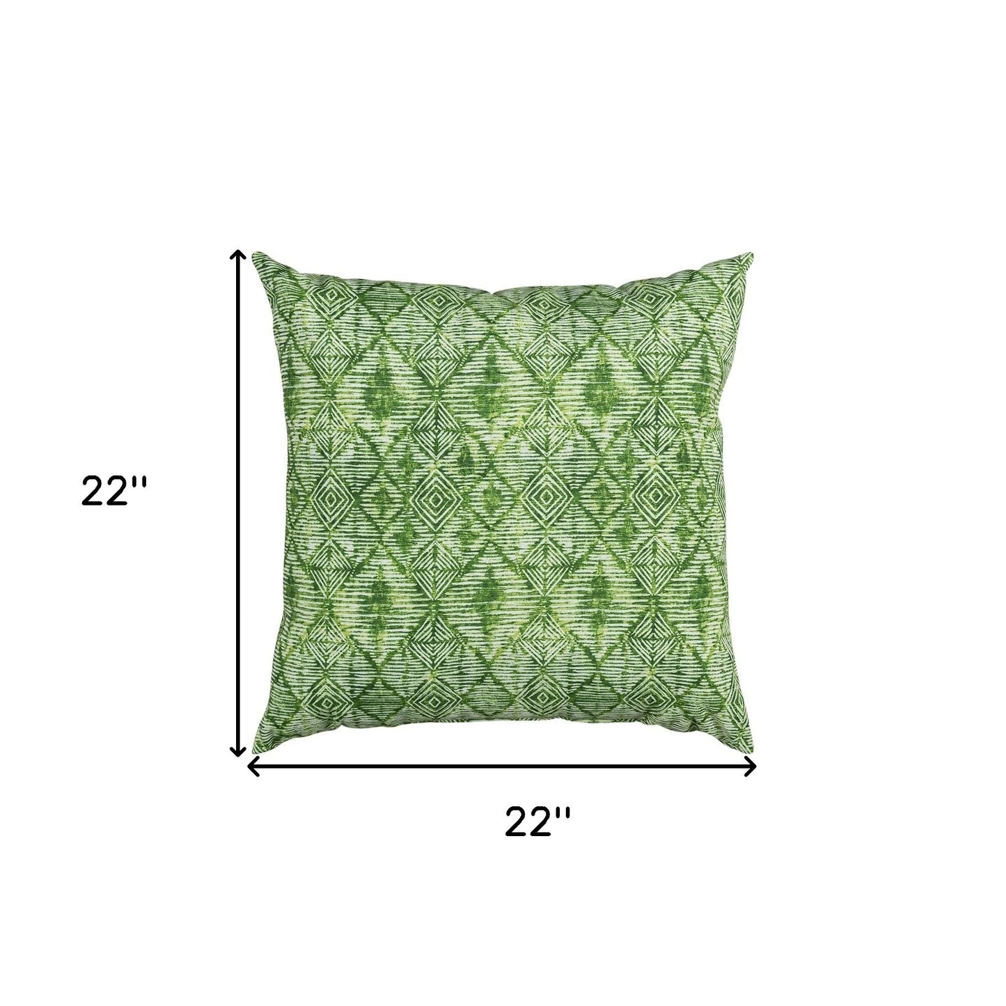 Set of Two 22" X 22" Green Indoor Outdoor Throw Pillow Cover & Insert