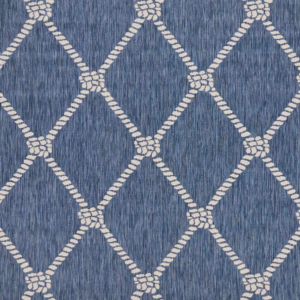 5' X 7' Blue And Gray Indoor Outdoor Area Rug