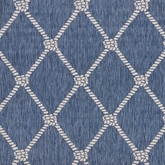 5' X 7' Blue And Gray Indoor Outdoor Area Rug