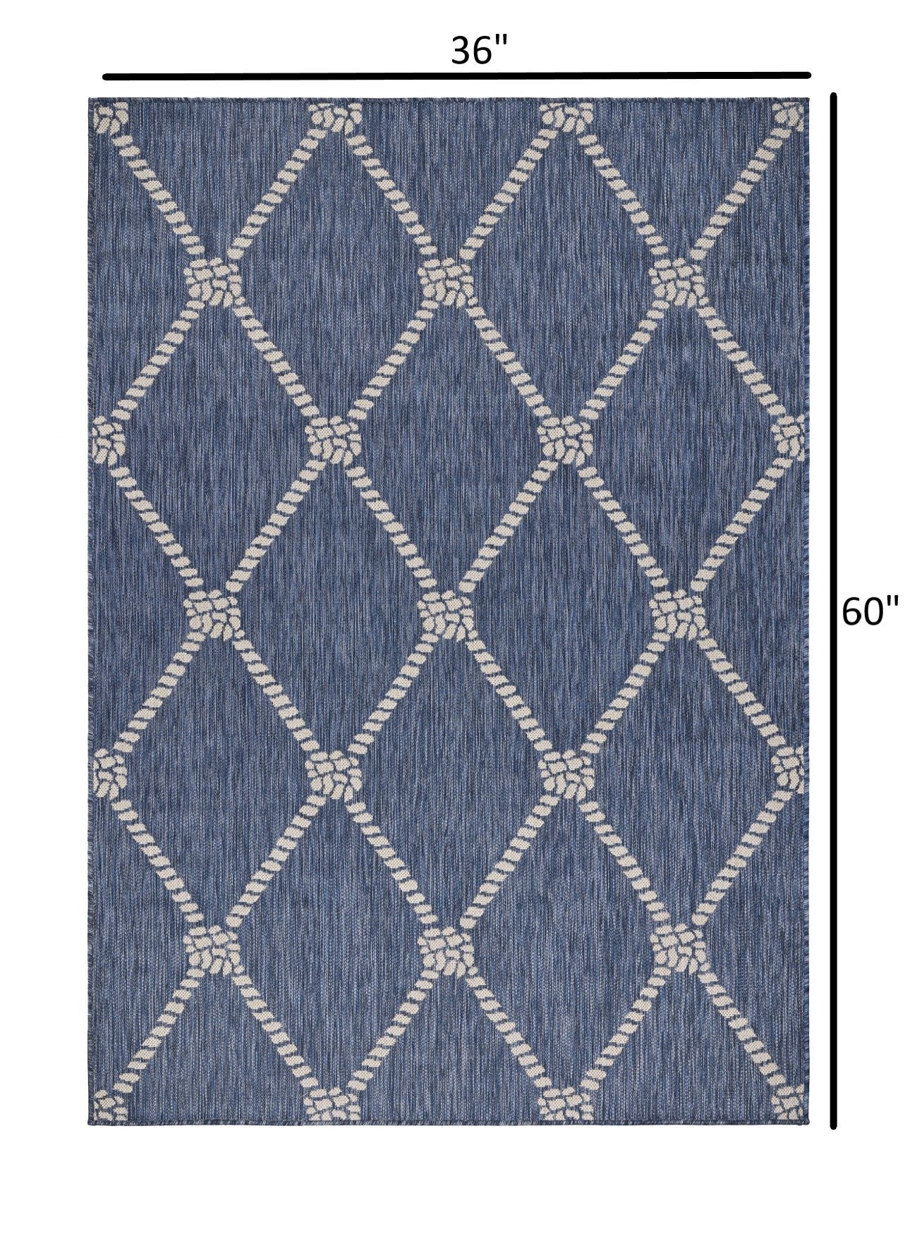 3' X 5' Blue And Gray Indoor Outdoor Area Rug