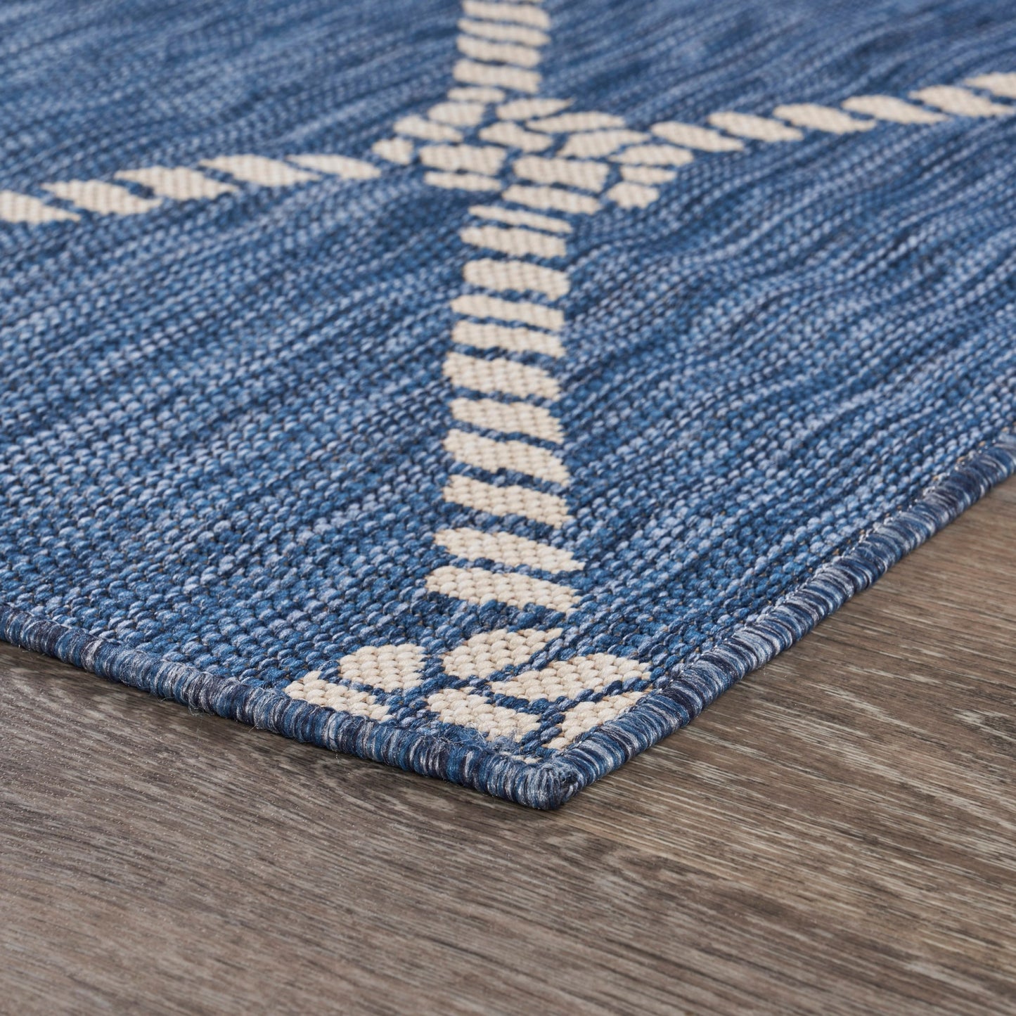 3' X 5' Blue And Gray Indoor Outdoor Area Rug