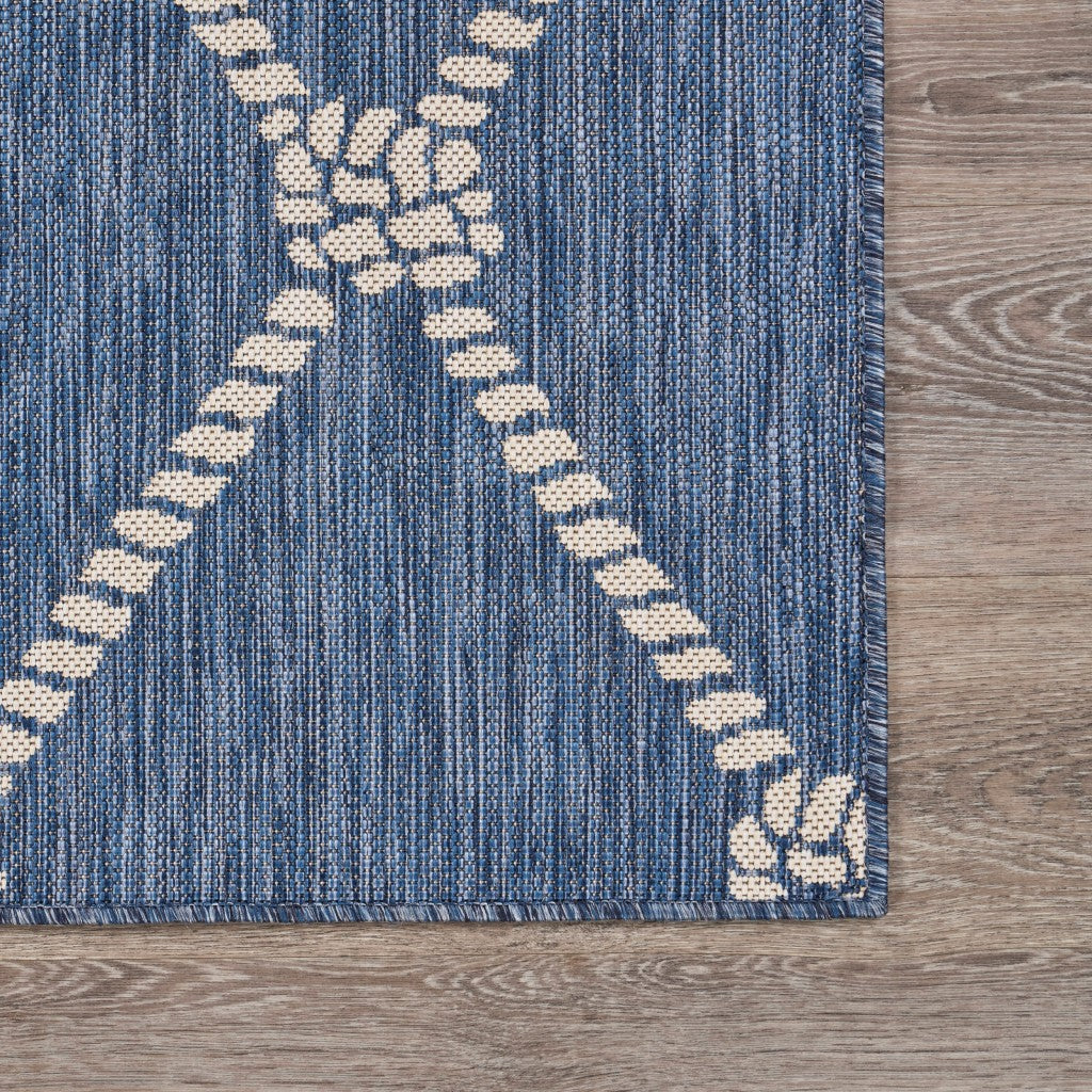 3' X 5' Blue And Gray Indoor Outdoor Area Rug