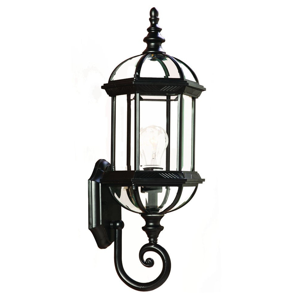 Matte Black Cylindrical Lantern Wall Light