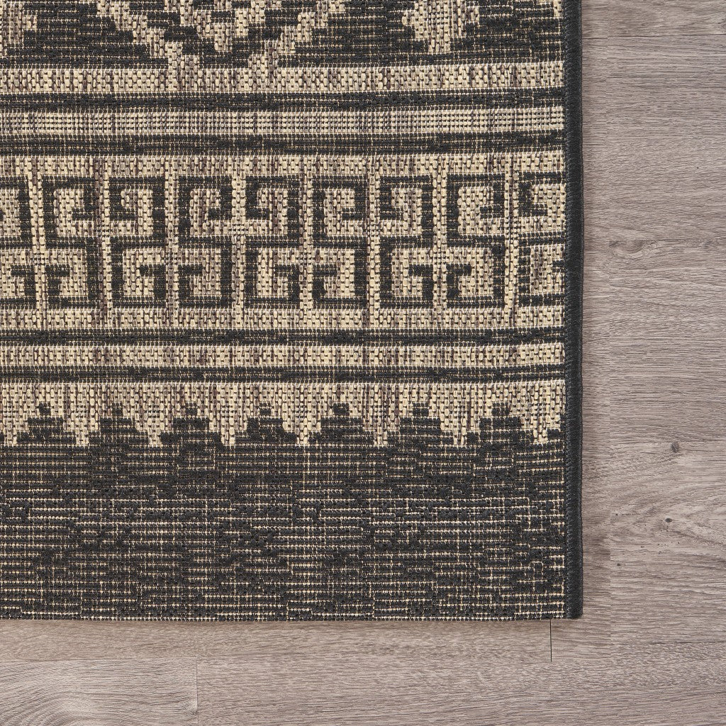 8' X 10' Brown And Black Indoor Outdoor Area Rug