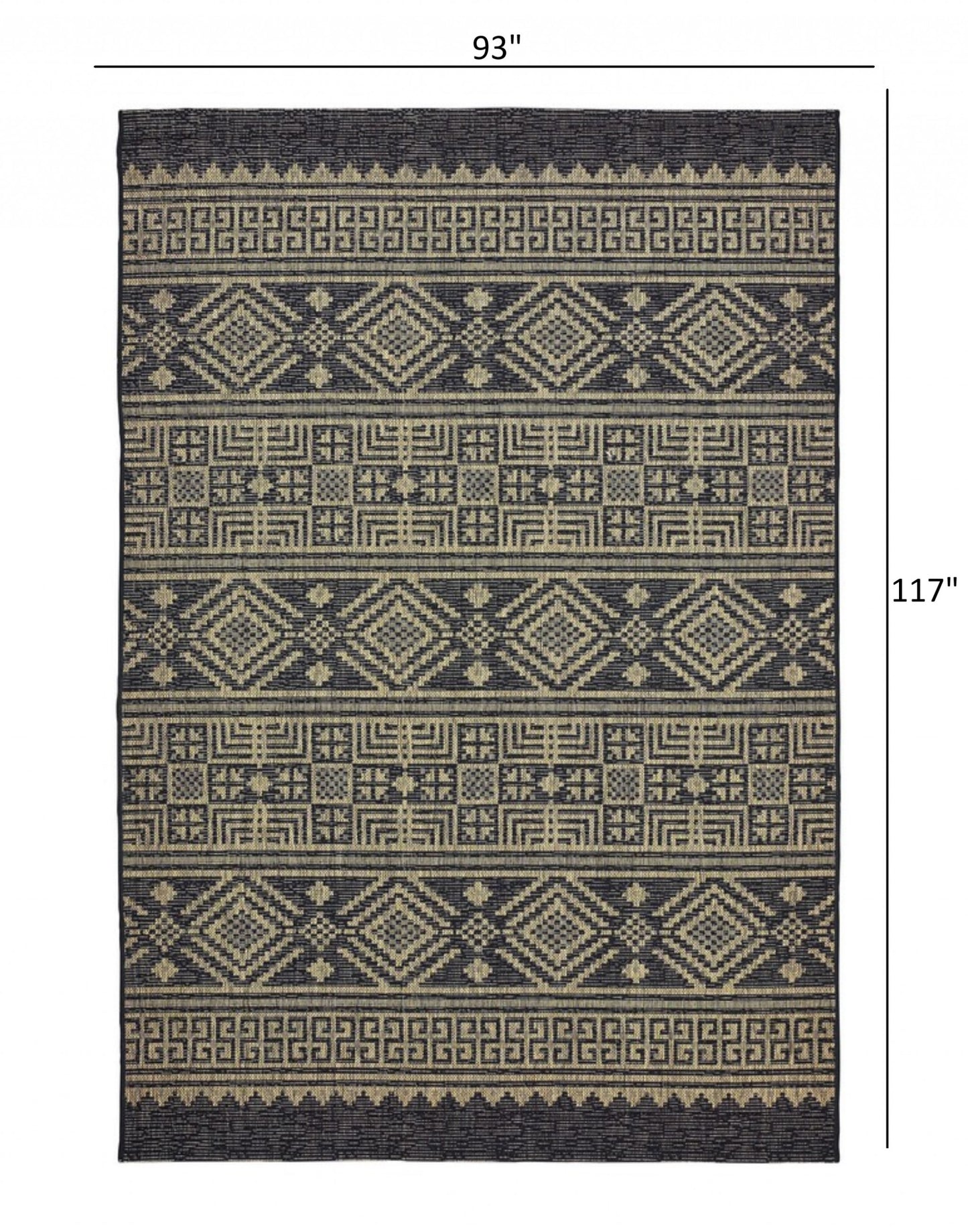 8' X 10' Brown And Black Indoor Outdoor Area Rug