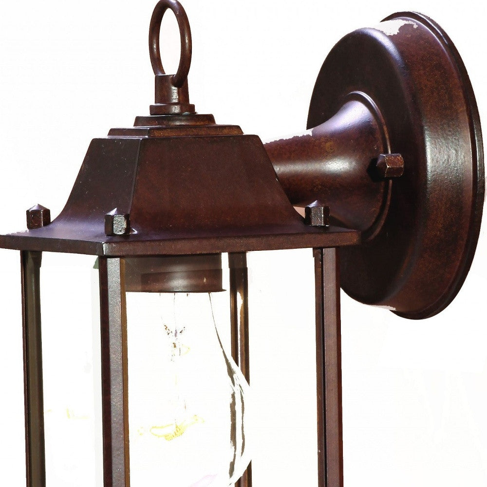 Dark Brown Hanging Glass Lantern Wall Light