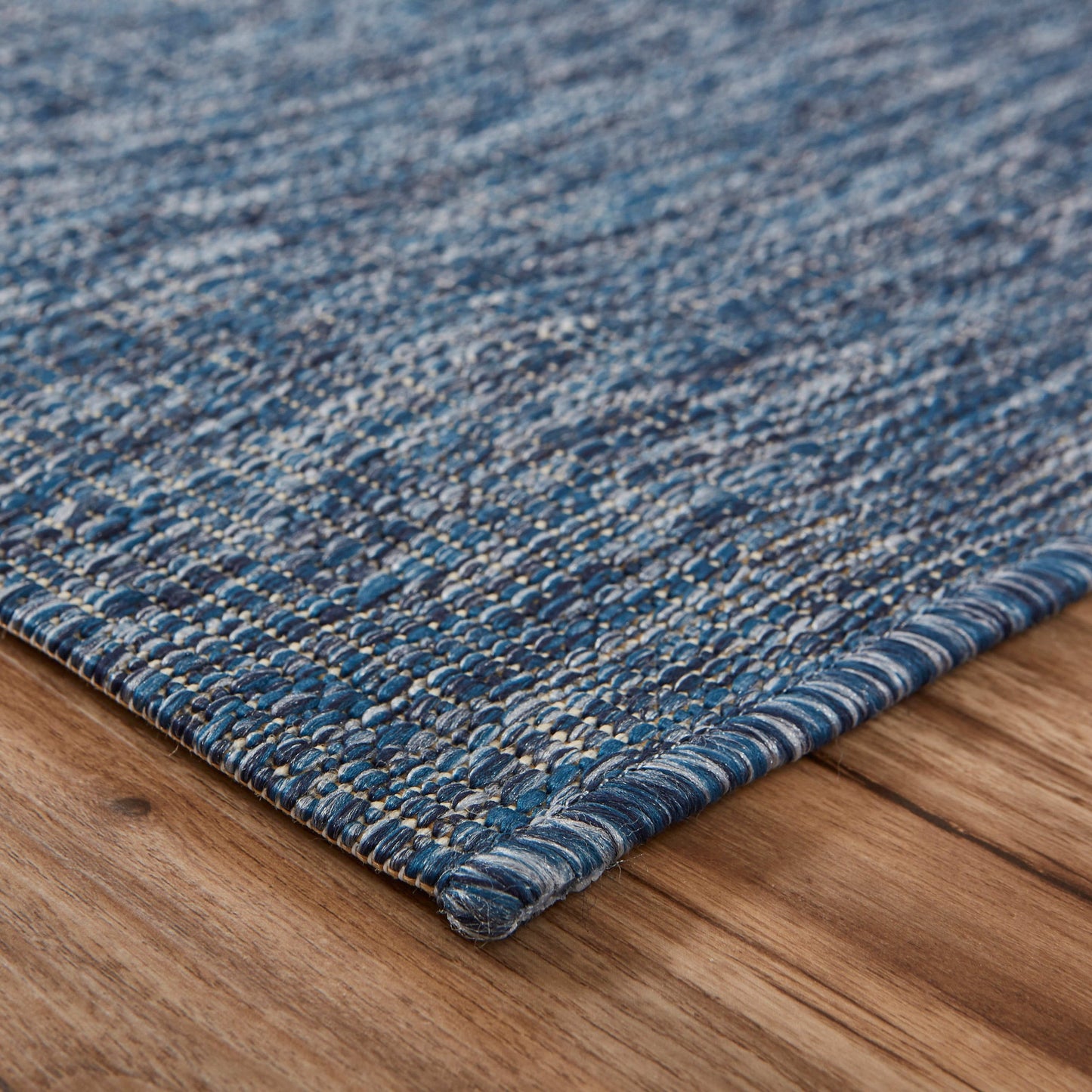 5' X 7' Blue And Gray Indoor Outdoor Area Rug