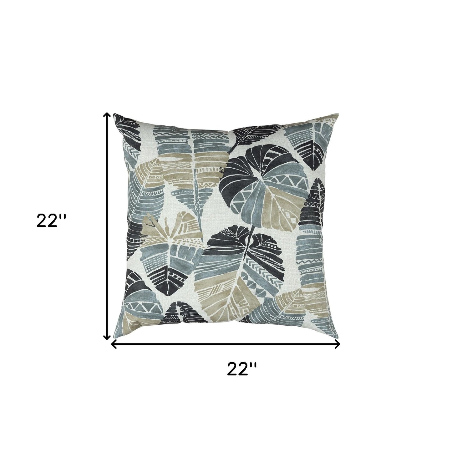 Set of Two 22" X 22" Blue and Gray Indoor Outdoor Throw Pillow Cover & Insert