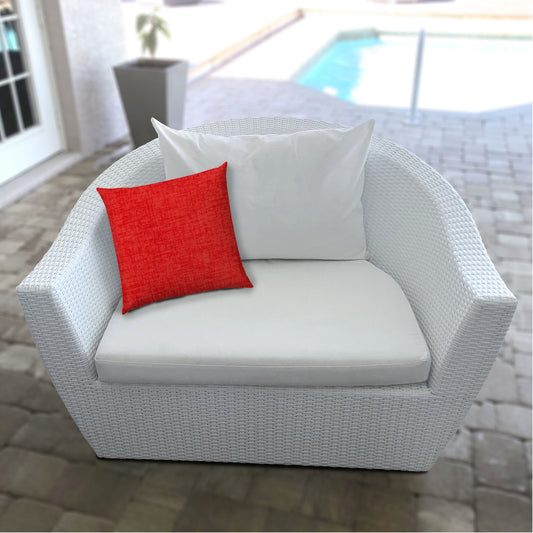 20" X 20" Coral And Red Blown Seam Solid Color Throw Indoor Outdoor Pillow