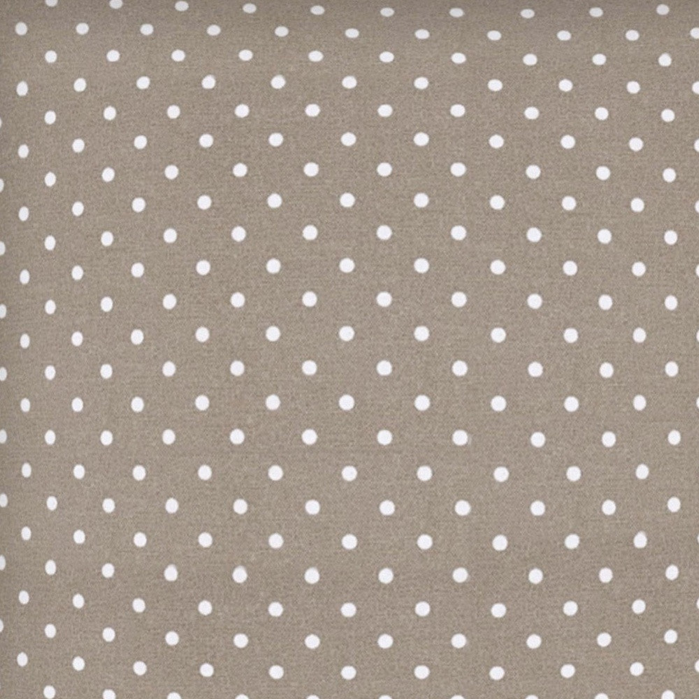 17" X 17" Taupe And White Zippered Polka Dots Throw Indoor Outdoor Pillow