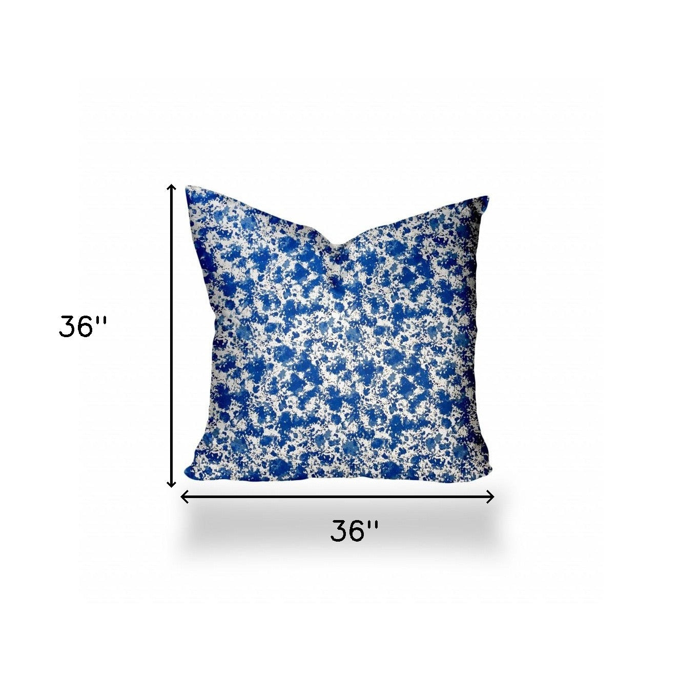 36" X 36" Blue And White Blown Seam Coastal Throw Indoor Outdoor Pillow