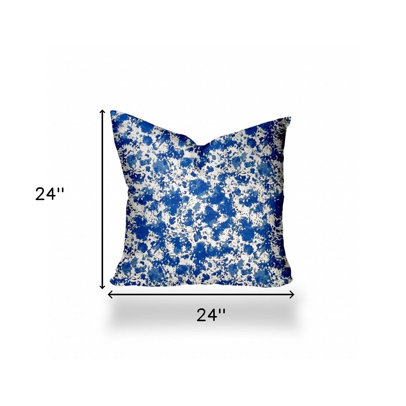 24" X 24" Blue And White Enveloped Coastal Throw Indoor Outdoor Pillow Cover