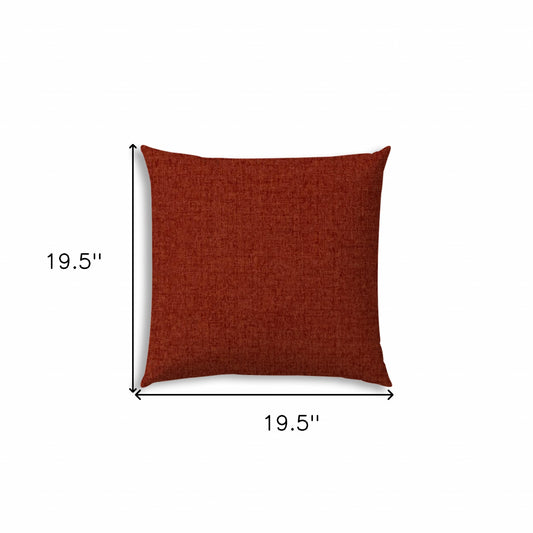 20" X 20" Brick Red Zippered Polyester Solid Color Throw Pillow Cover