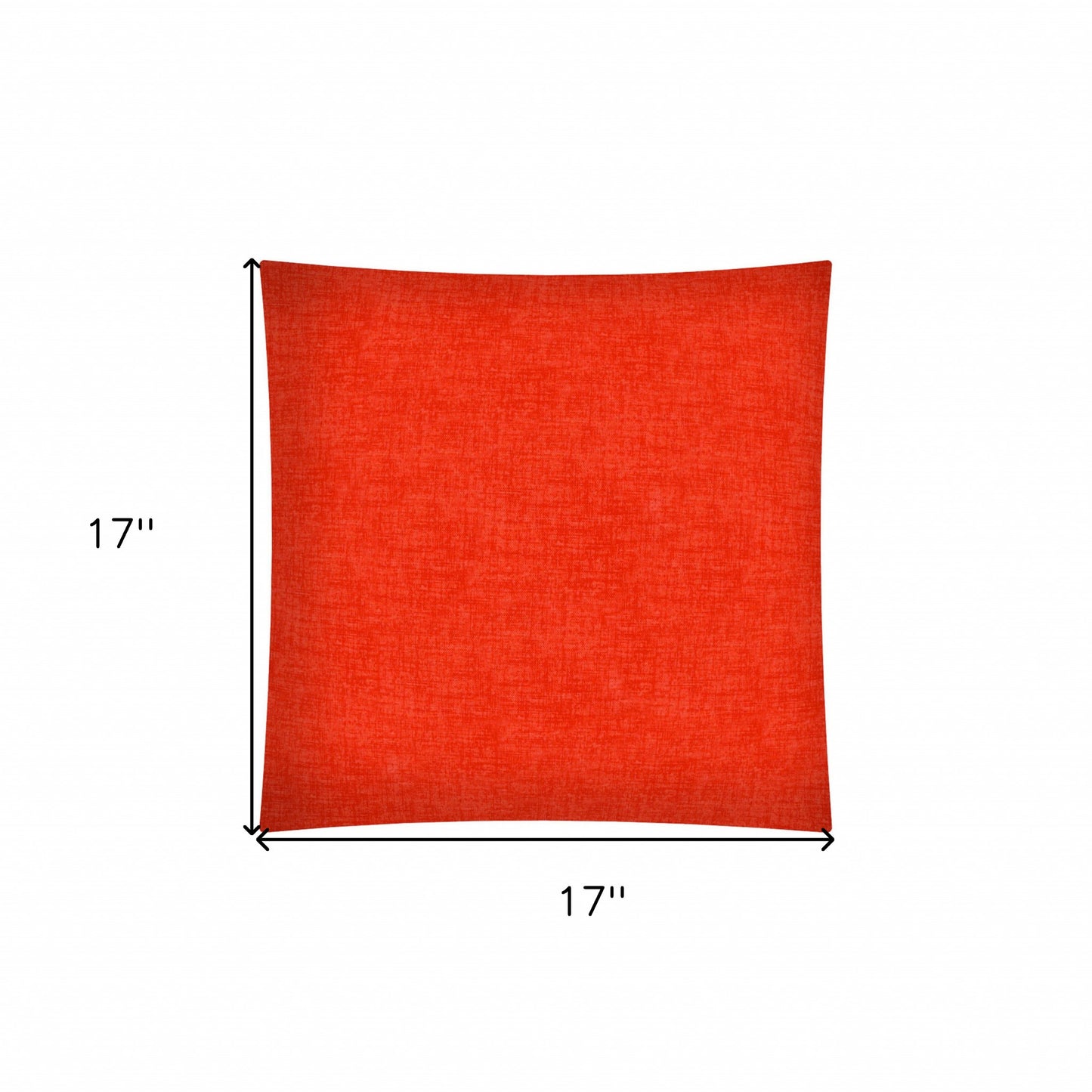 17" X 17" Coral Red Zippered Polyester Solid Color Throw Pillow Cover