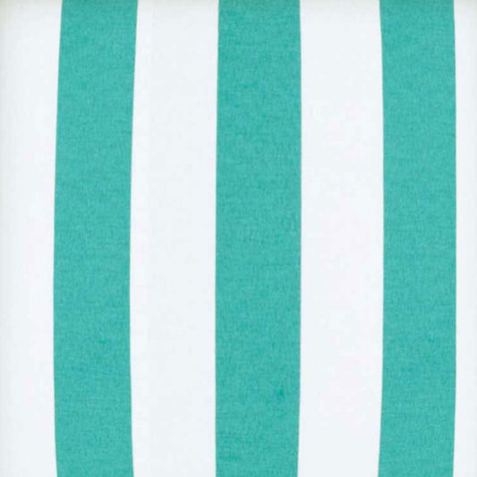 17" X 17" Turquoise And White Zippered Polyester Striped Throw Pillow Cover