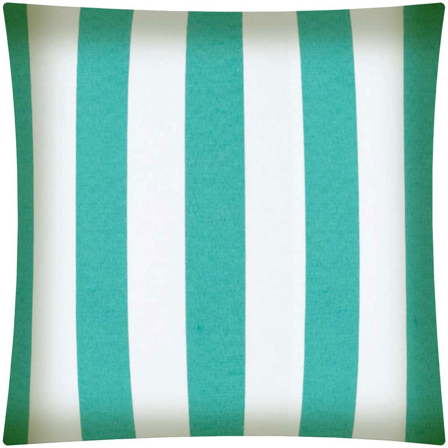 17" X 17" Turquoise And White Zippered Polyester Striped Throw Pillow Cover