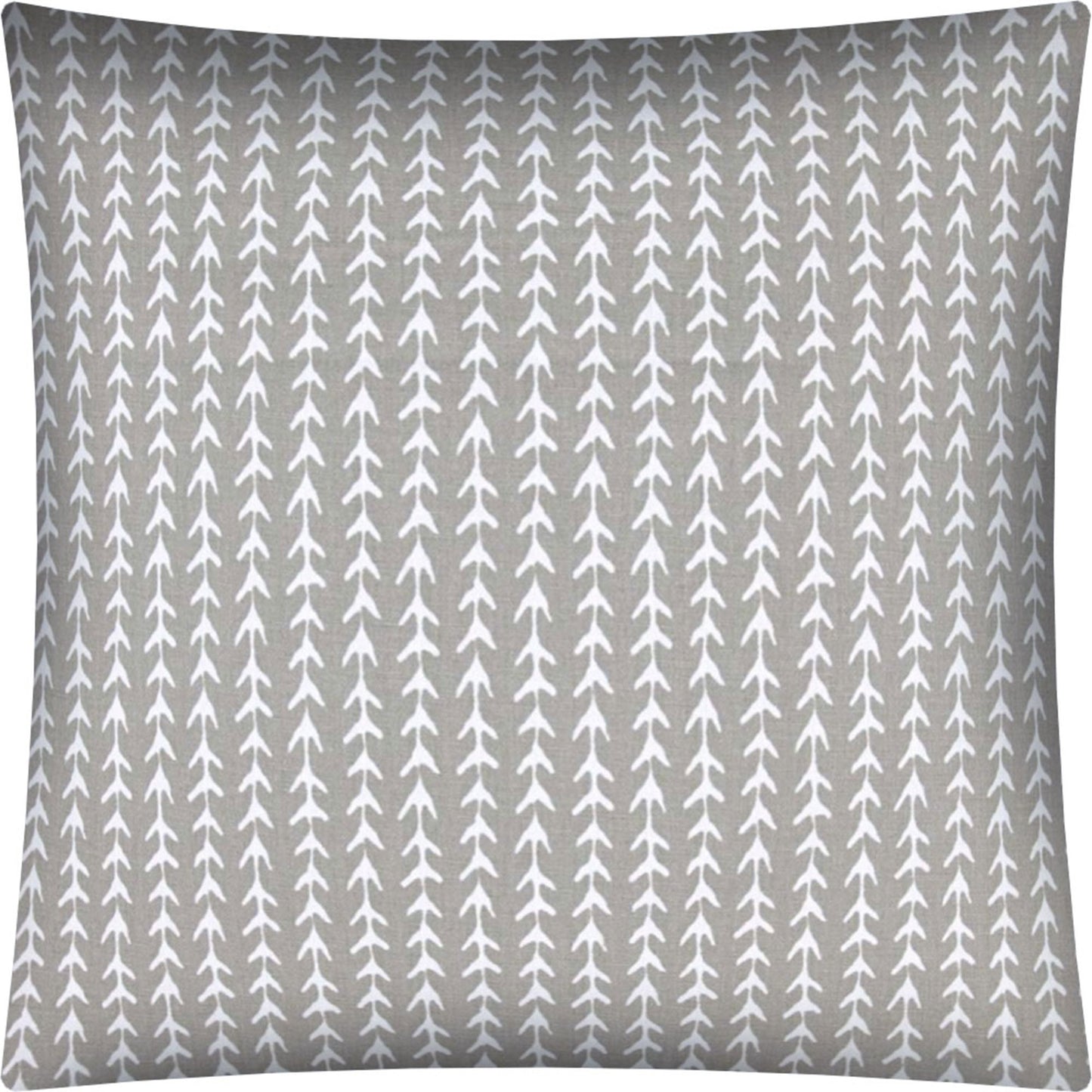 17" X 17" Taupe And White Zippered Polyester Geometric Throw Pillow Cover