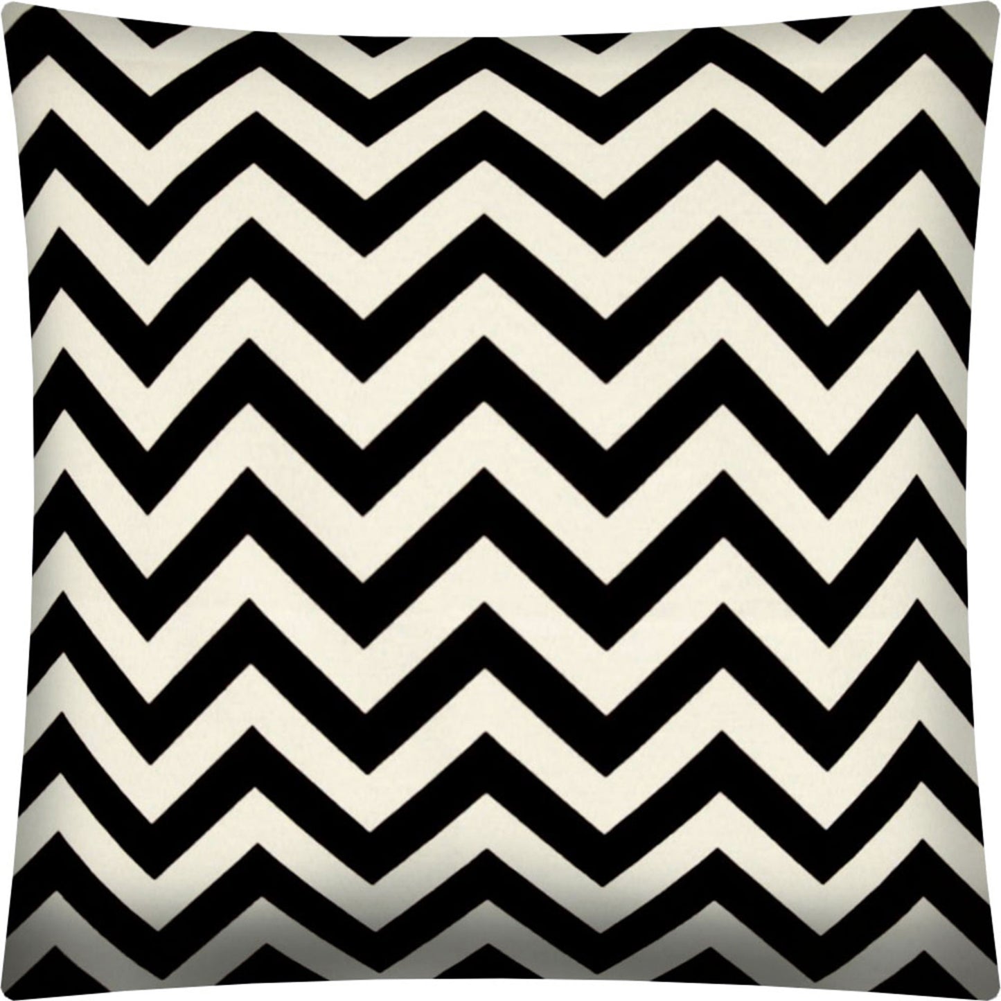 17" X 17" Black And Ivory Zippered Polyester Chevron Throw Pillow Cover