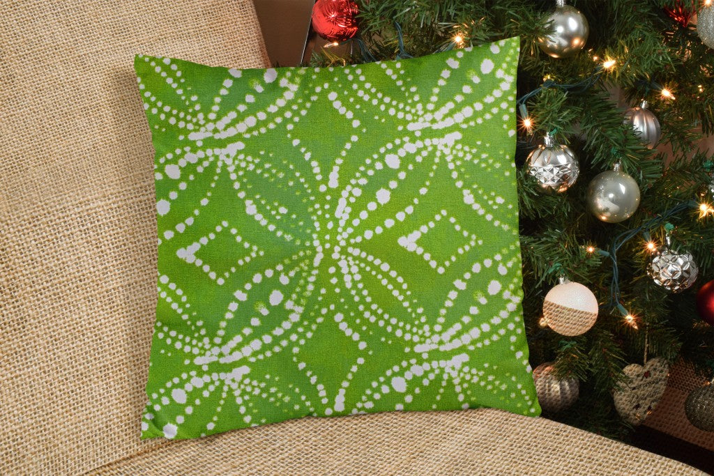 20" X 20" Red Gray And White Zippered 100% Cotton Ikat Throw Pillow Cover
