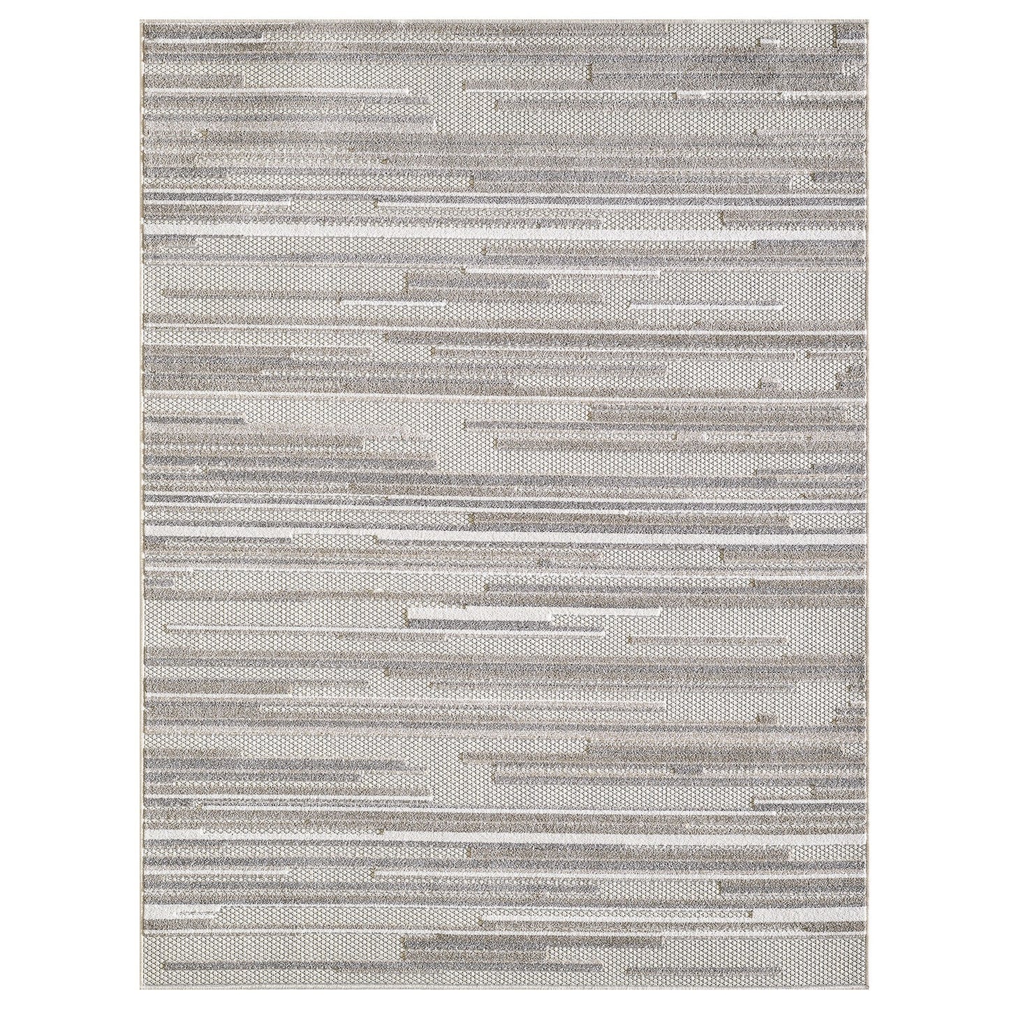 3' X 5' Gray Abstract Stain Resistant Indoor Outdoor Area Rug