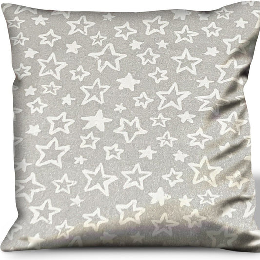 20" X 20" Silver Zippered 100% Cotton Throw Pillow Cover