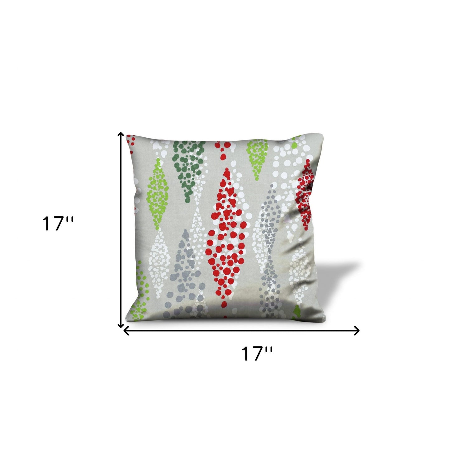 Red Gray And White 100% Cotton Christmas Throw Indoor Outdoor Pillow Cover