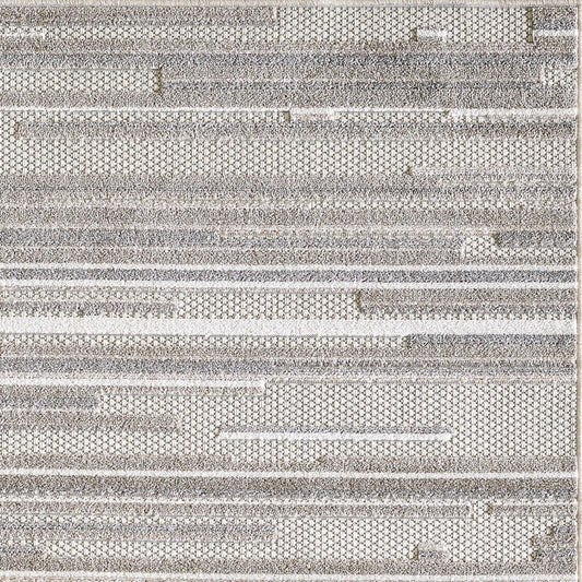 2' X 4' Gray Abstract Stain Resistant Indoor Outdoor Area Rug