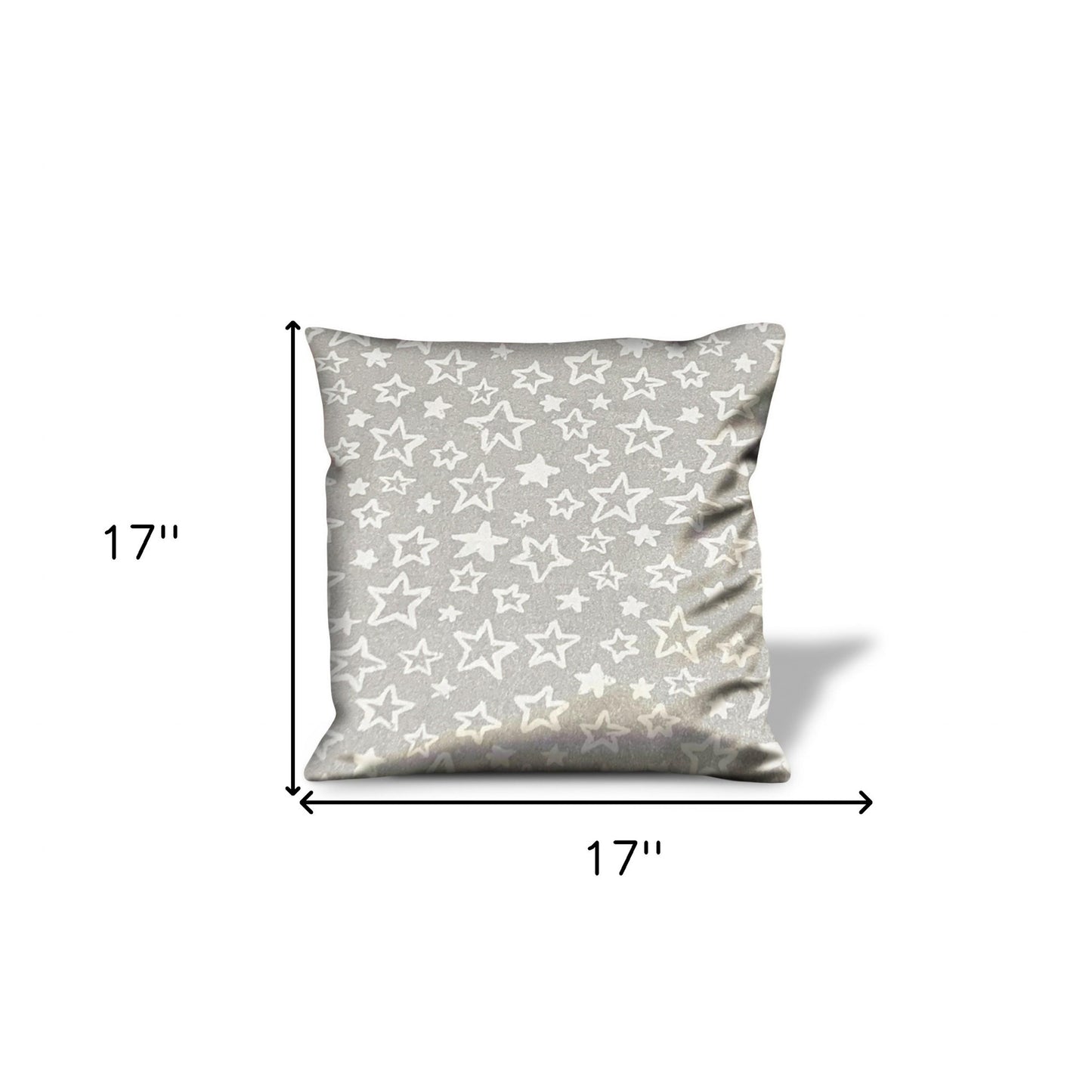 17" X 17" Silver Zippered 100% Cotton Throw Pillow Cover