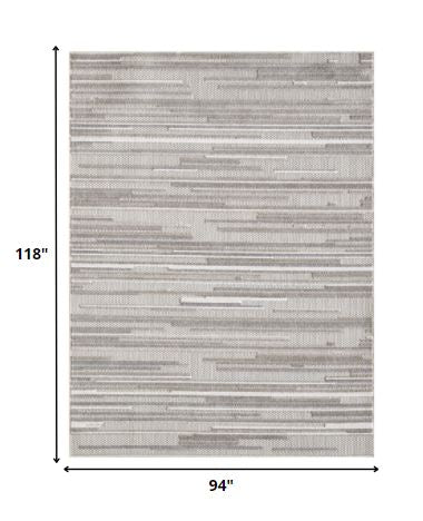 8' X 10' Gray Abstract Stain Resistant Indoor Outdoor Area Rug