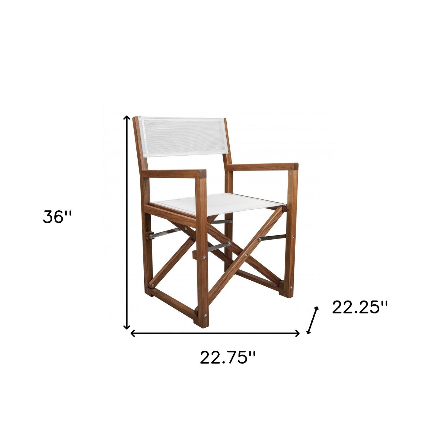 White And Brown Solid Wood Director Chair