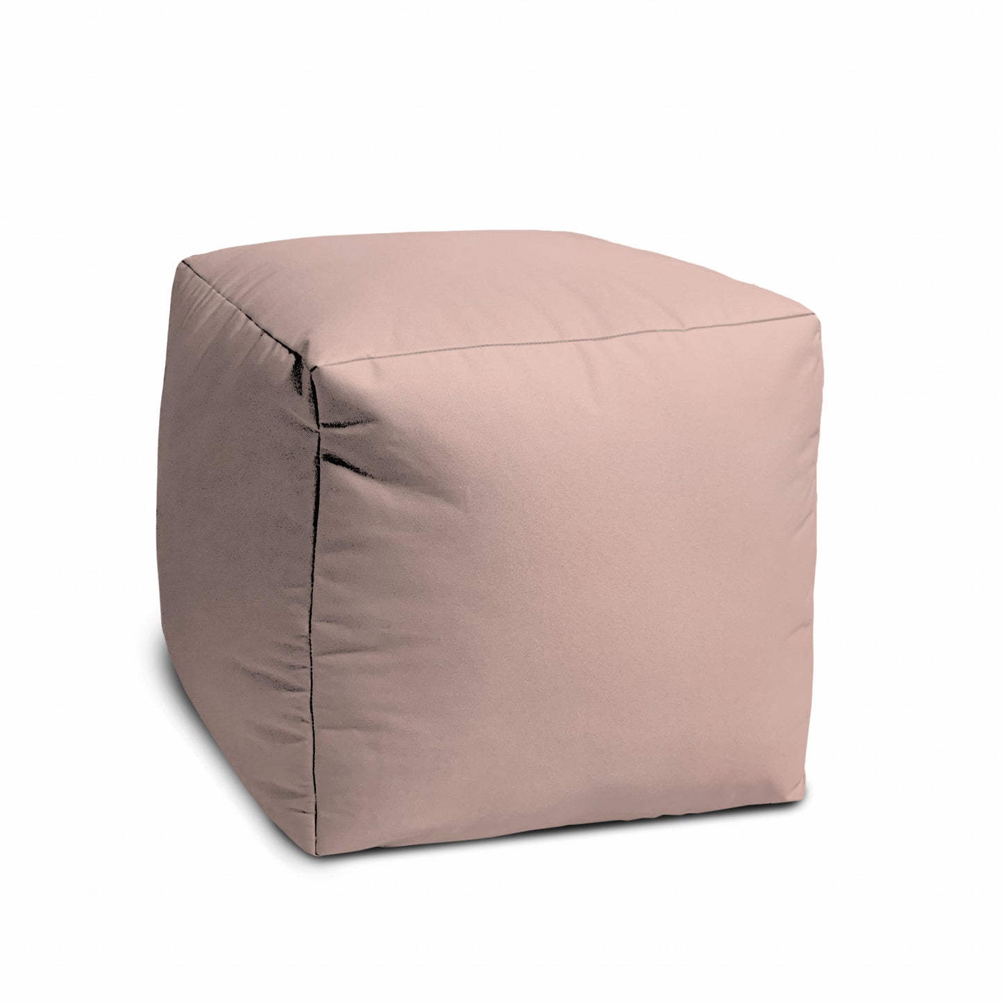 17" Cool Pale Pink Blush Solid Color Indoor Outdoor Pouf Cover