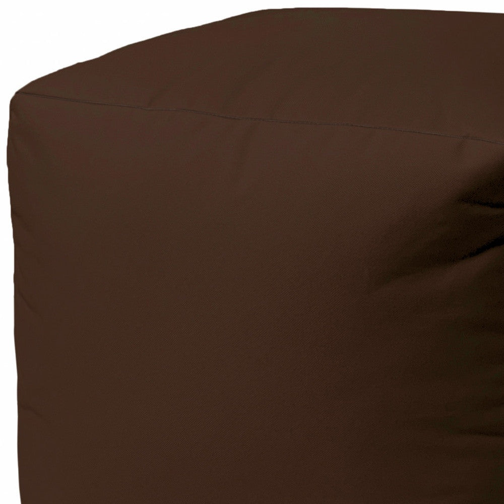 17" Cool Dark Chocolate Brown Solid Color Indoor Outdoor Pouf Cover