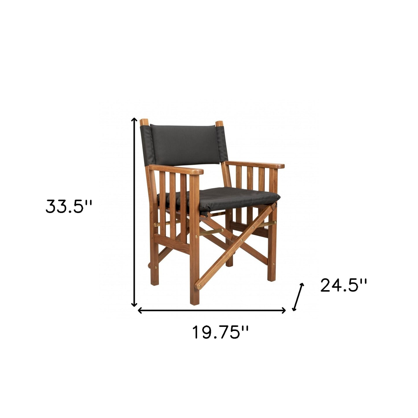 Black And Brown Solid Wood Director Chair With Cushion