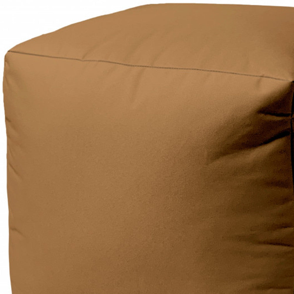 17" Cool Warm Mocha Brown Solid Color Indoor Outdoor Pouf Cover